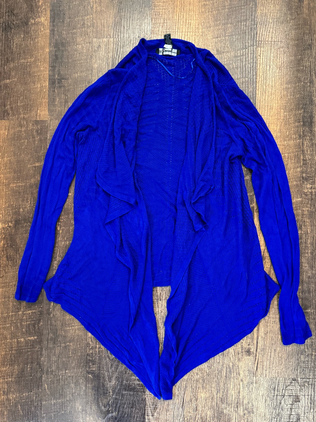Inc Royal Blue Crochet Cardigan